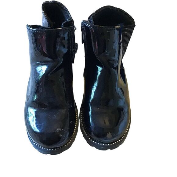 Mix No. 6 Black Patent Leather Ankle Boots Size 7 - Picture 3 of 6